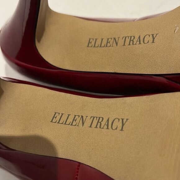 Ellen Tracy Patton Cherry Red Heels Size 7.5 - Picture 10 of 15